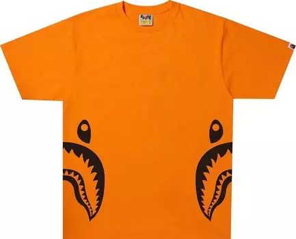 Футболка BAPE Bicolor Side Shark Tee 'Orange', оранжевый