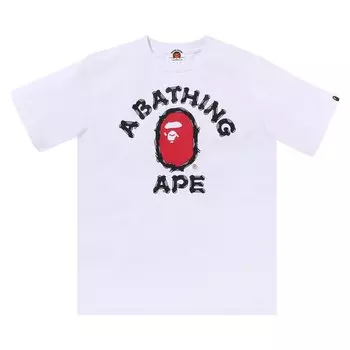 Футболка BAPE Brush College, Белая
