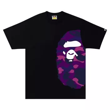 Футболка BAPE Camo Side Ape Head, Черный/Фиолетовый