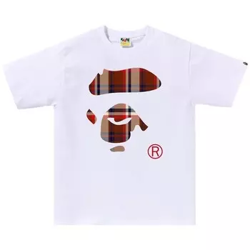 Футболка BAPE Check Ape Face 'White', белый