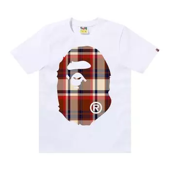 Футболка BAPE Check Big Ape Head 'White', белый
