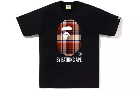 Футболка BAPE Check By Bathing Ape A Bathing Ape, черный/красный