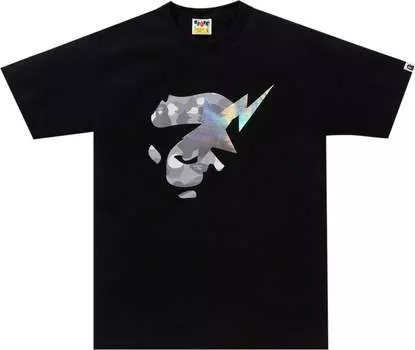 Футболка BAPE City Camo Ape Face Sta 'Black', черный