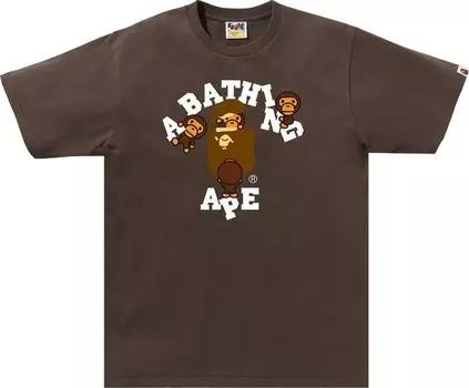 Футболка BAPE College Milo 'Brown', коричневый