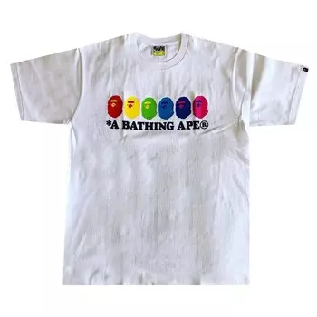 Футболка Bape Color Ape Heads, белая