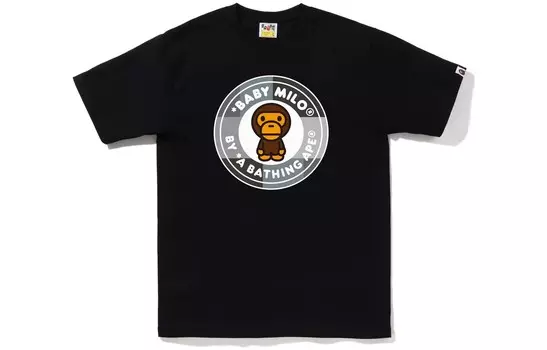 Футболка BAPE Color Block Milo Busy Works A Bathing Ape, черно-серый