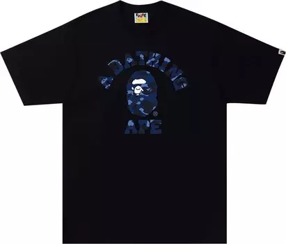 Футболка BAPE Color Camo A College Tee 'Black/Navy', черный
