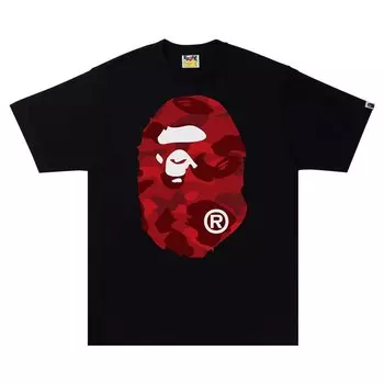 Футболка BAPE Color Camo B Big Ape Head, черный/красный
