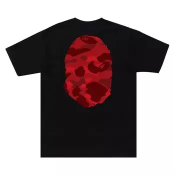Футболка BAPE Color Camo Big Ape Head, Черный/Красный