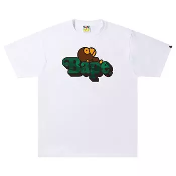 Футболка BAPE Color Camo C Milo On, Белый/Зеленый