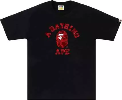 Футболка BAPE Color Camo College 'Black/Red', черный