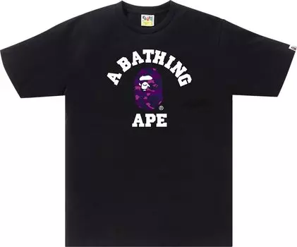 Футболка BAPE Color Camo College T-Shirt 'Black / Purple', черный