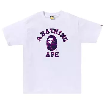Футболка BAPE Color Camo College Tee 'White/Purple', белый