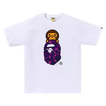 Футболка BAPE Color Camo Milo On Ape Head 'White/Purple', белый