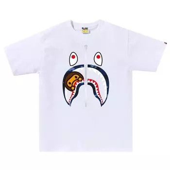 Футболка BAPE Color Camo Milo Shark 'White/Navy', белый