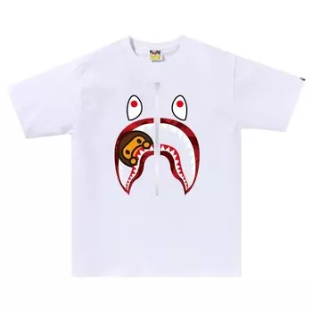 Футболка BAPE Color Camo Milo Shark 'White/Red', белый