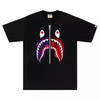 Футболка BAPE Color Camo Separate Shark Tee, цвет Black/Purple