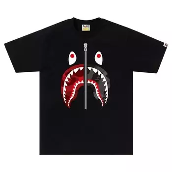 Футболка BAPE Color Camo Separate Shark Tee, цвет Black/Red