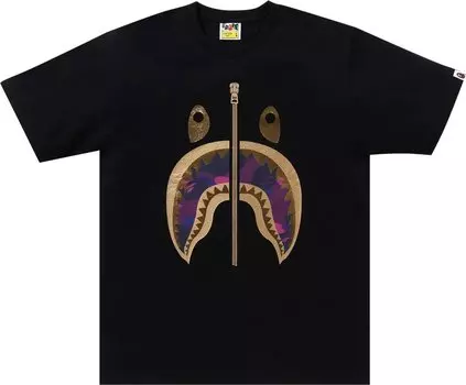 Футболка BAPE Color Camo Shark 'Black/Purple', черный
