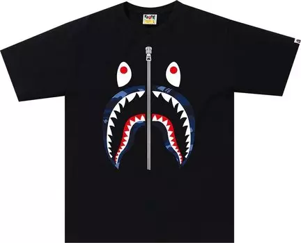 Футболка BAPE Color Camo Shark Tee 'Black/Navy', черный