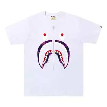 Футболка BAPE Color Camo Shark Tee 'White/Purple', белый