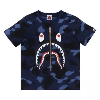 Футболка BAPE Color Camo Shark Tee, темно-синий