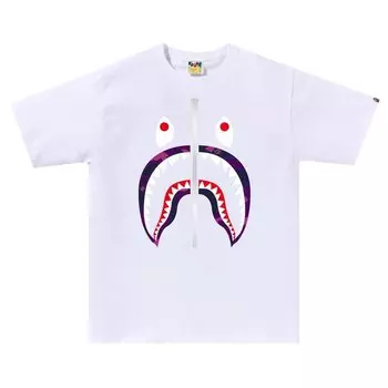 Футболка BAPE Color Camo Shark 'White/Purple', белый