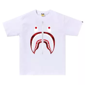 Футболка BAPE Color Camo Shark 'White/Red', белый