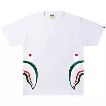 Футболка BAPE Color Camo Side Shark, Белый/Зеленый