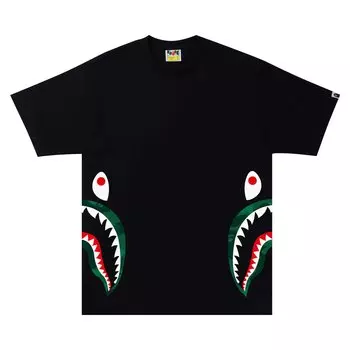 Футболка BAPE Color Camo Side Shark, Черный/Зеленый