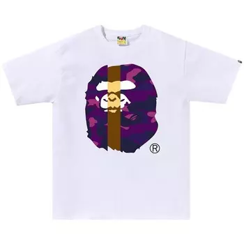 Футболка BAPE Color Camo Transform Big Ape Head Tee, цвет White/Purple