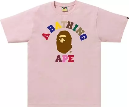 Футболка BAPE Colors College Tee 'Pink', розовый