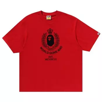 Футболка BAPE Crest College Logo Relaxed Fit Tee, красный