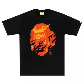 Футболка BAPE Flame Ape Head Tee, цвет Black/Red