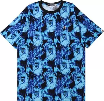 Футболка BAPE Flame Wide Tee 'Blue', синий