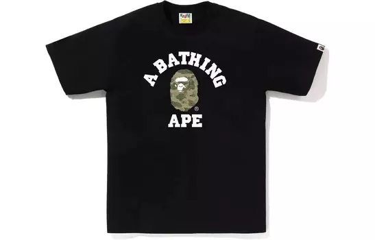Футболка Bape FW23 LAYERED LINE Series для мужчин A Bathing Ape, черный/зеленый
