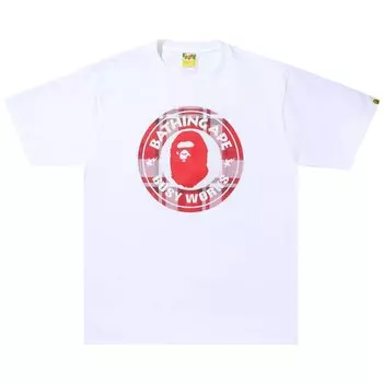 Футболка BAPE Gift Busy Works в клетку Белая
