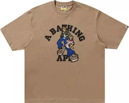 Футболка BAPE Graffiti Character College Relaxed Fit 'Beige', загар