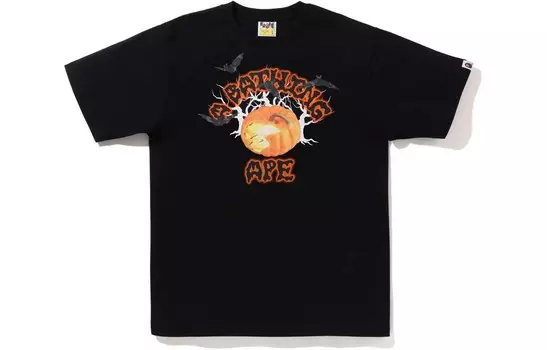 Футболка BAPE Halloween Jack O' Lantern College A Bathing Ape, черный