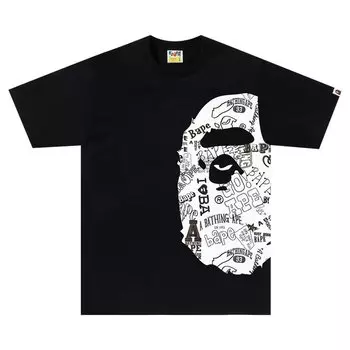 Футболка BAPE Hand Drawn Pattern Side Big Ape Head Tee, черный