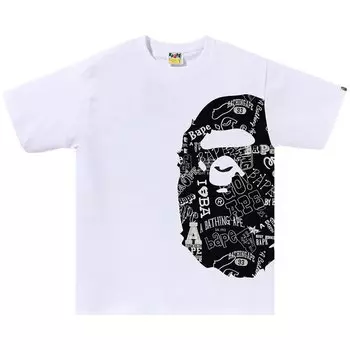 Футболка BAPE Hand Drawn Pattern Side Big Ape Head Tee, белый
