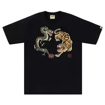 Футболка BAPE Japan Culture Тигр и дракон, Черная