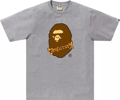 Футболка BAPE Katakana Ape Head 'Grey', серый