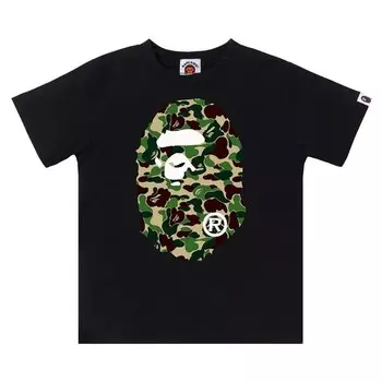 Футболка BAPE Kids ABC Camo Big Ape Head Tee, цвет Black/Green