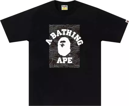 Футболка BAPE Layered Line Camo On College 'Black/Black', черный