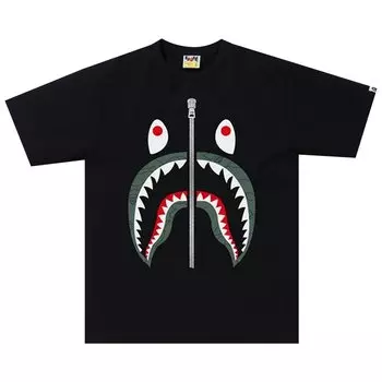 Футболка BAPE Line 1st Camo Shark, Черный/Зеленый