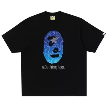 Футболка BAPE Line Camo Ape Head Relaxed Fit Tee, черный