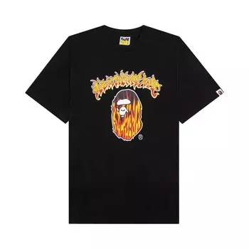Футболка BAPE Mad Flame Ape Head Tee, черный