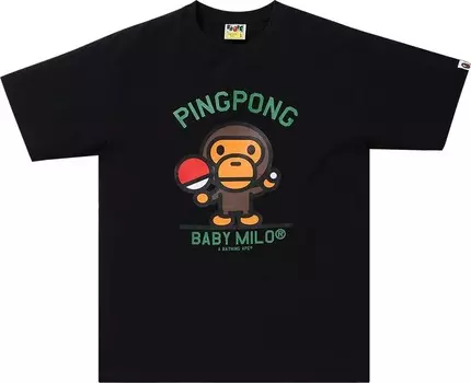 Футболка BAPE Milo Pingpong Sports Tee 'Black', черный