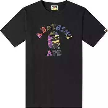 Футболка BAPE Mix Camo College T-Shirt 'Black', черный